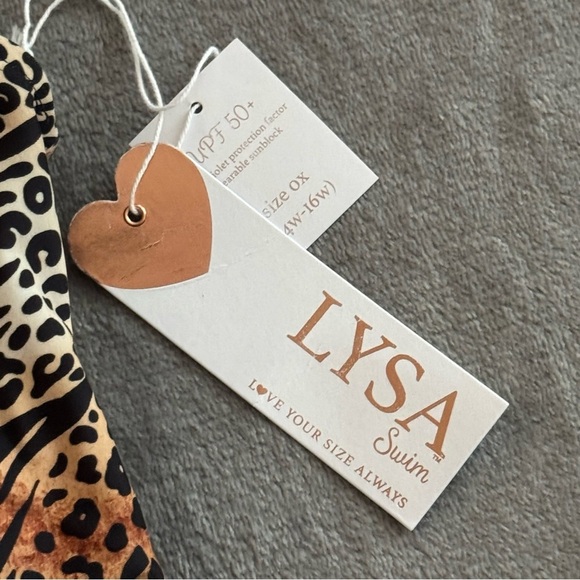New with Tag Lysa Swim Bikini Top Leopard Cheetah Print Women’s Size 0X 14W-16W - Picture 2 of 12